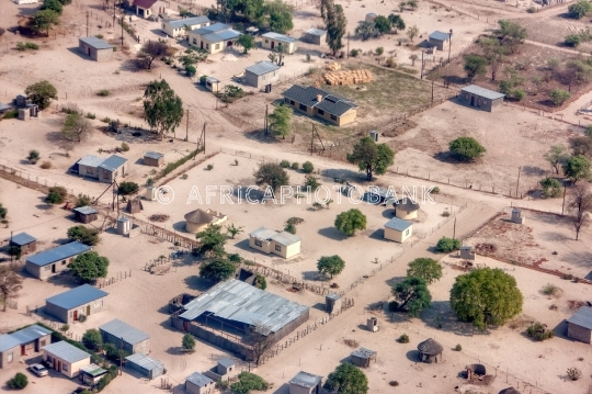 aerial Botswana village