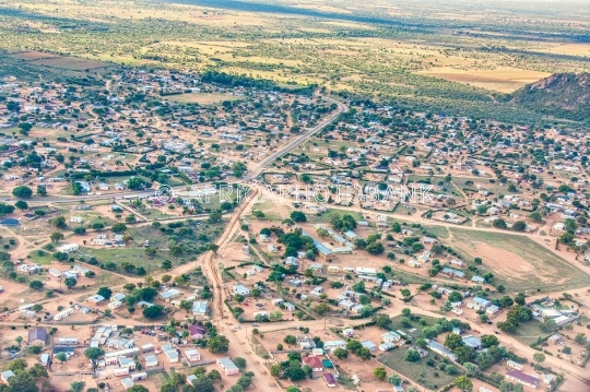 aerial Botswana village