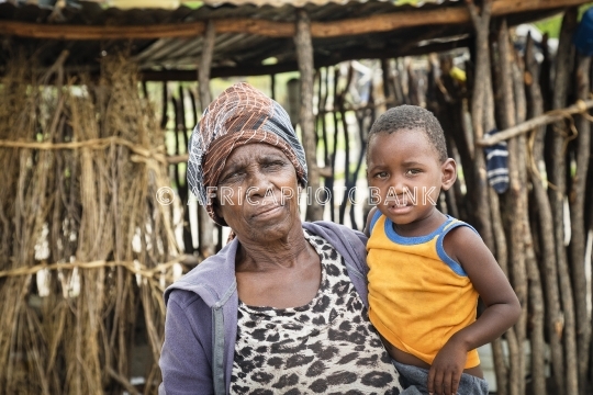 old African woman and child