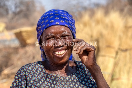 African woman laughing