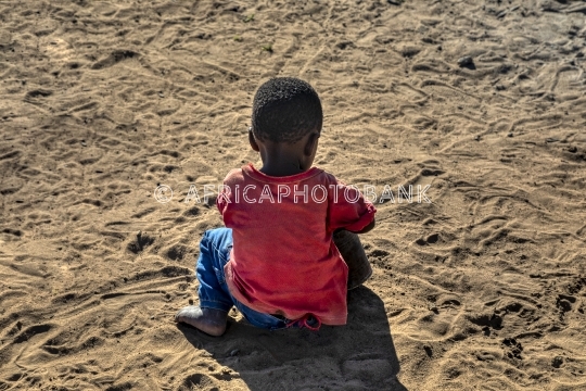 African kid playing