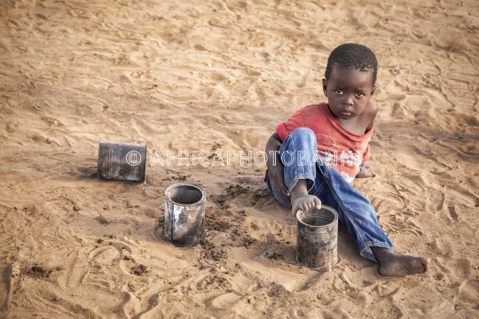African kid playing