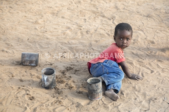 African child playing