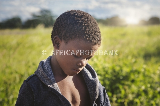 shy African child