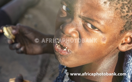 angry African child