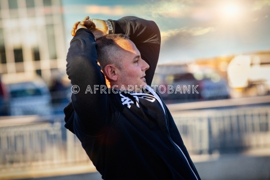 man at sunset