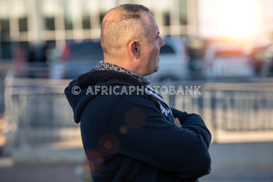 man at sunset