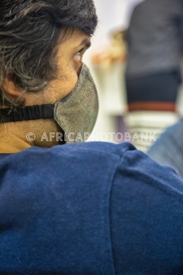 young man in waiting room