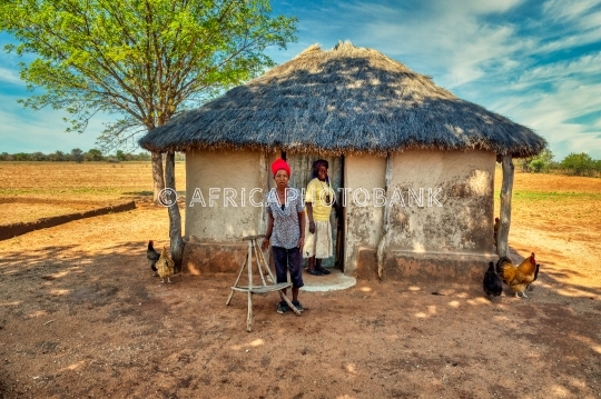 two African woman in the village 