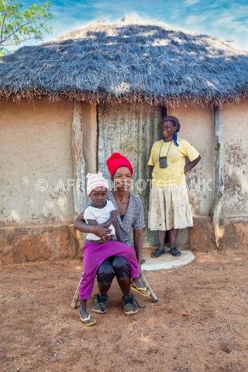 African family in the village 