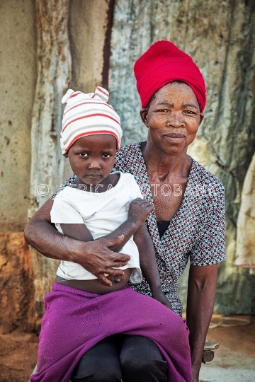 African family in the village 