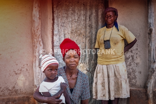 African family in the village 