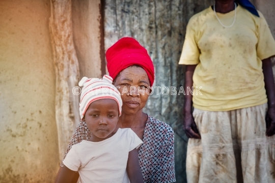 African family in the village 