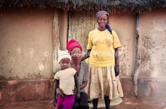 African family in the village 