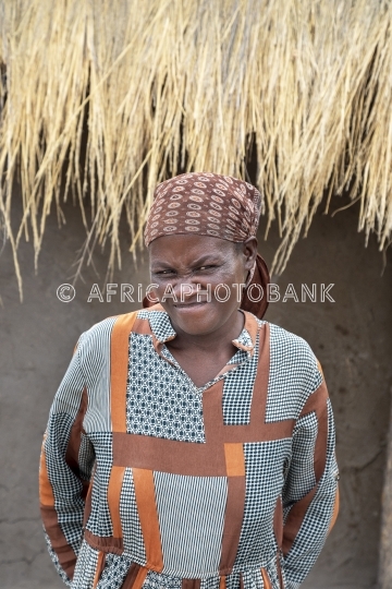 squinting African  woman