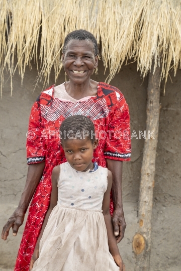 old woman and child
