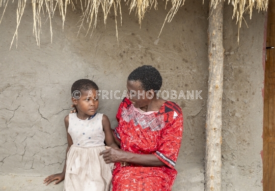 old woman and child
