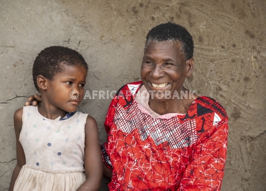 old woman and child