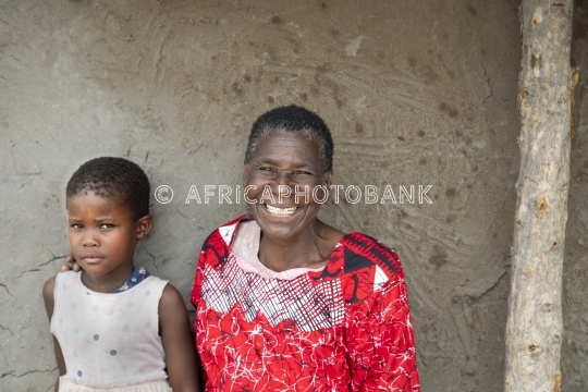 old woman and child