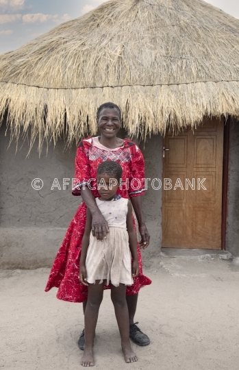 old woman and child