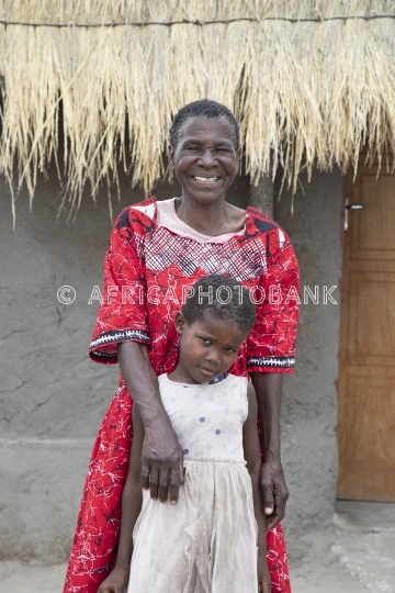 old woman and child
