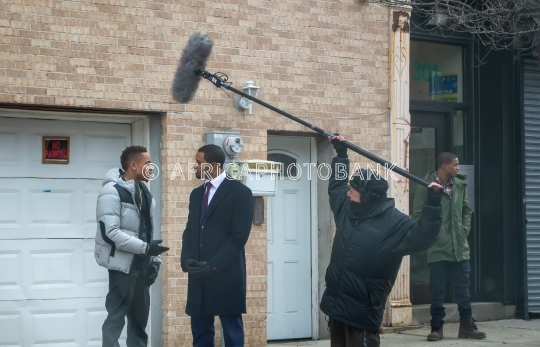 New York Omari Hardwick and Rotimi Olurotimi Akinosho filming
