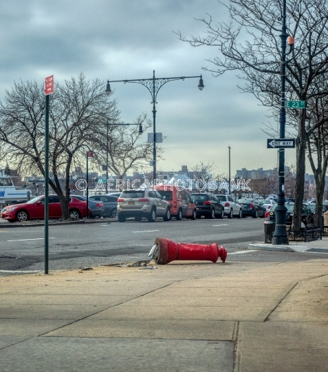 New York , E23, broken hydrant 
