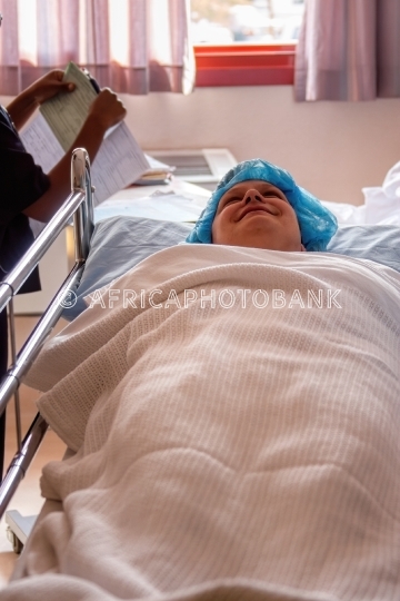 woman hospital bed
