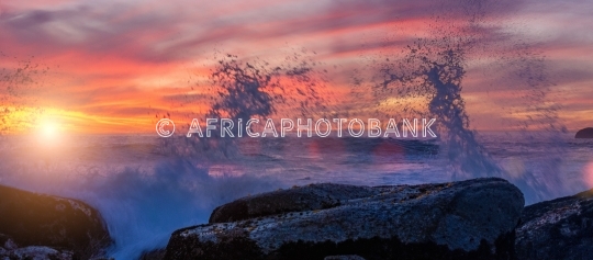 wave sunset beach
