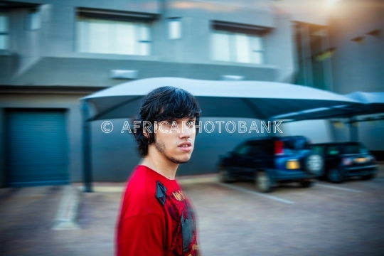 young man walking