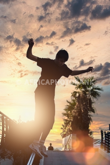 teenager jumping