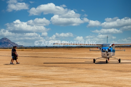 boarding the small plane