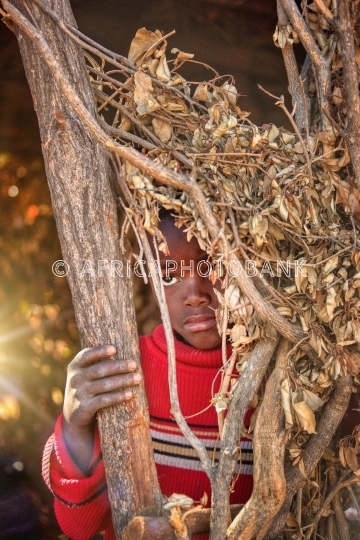 portrait shy african child