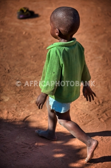 african child strolling