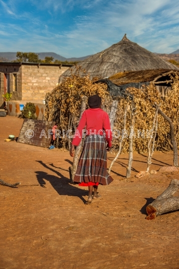 woman african village
