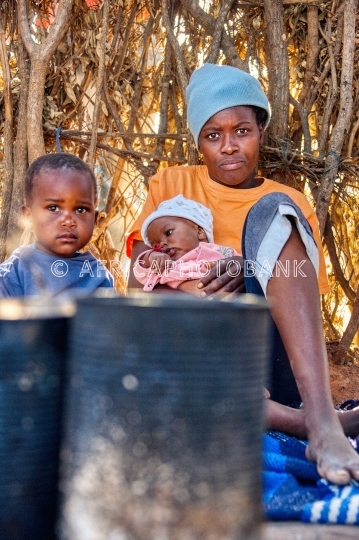 African woman with child