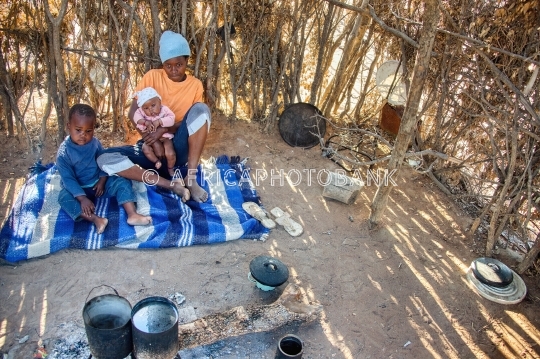 African woman with child