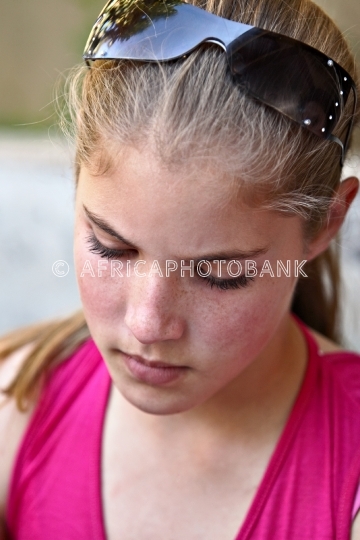 South African caucasian teenage beautiful girl portrait