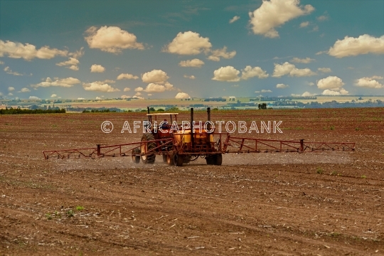 tractor spraying pesticides 