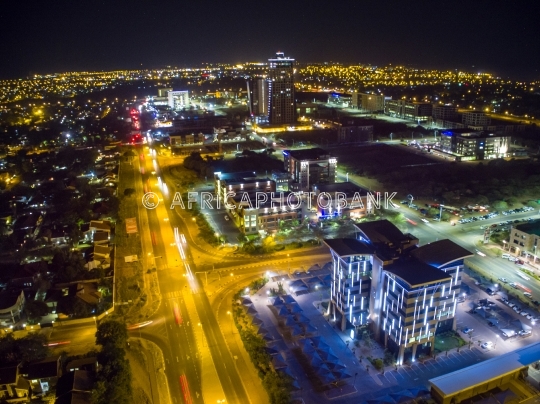 CBD aerial full view business and residential