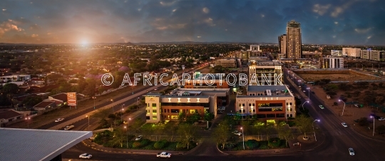 CBD aerial view business and residential
