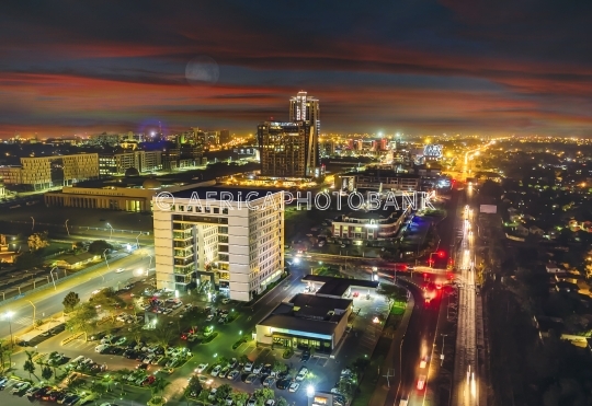 CBD aerial full view business , twin towers angle