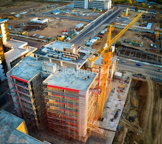 CBD aerial view crane