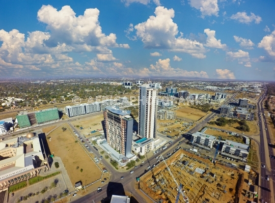 iTowers panorama in CBD Gaborone.