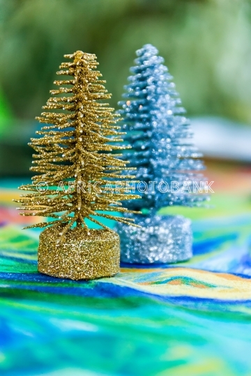silver gold christmas trees