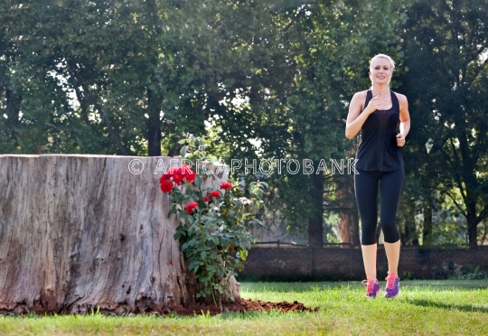 young Caucasian woman training