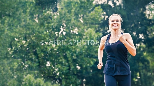 young caucasian woman training