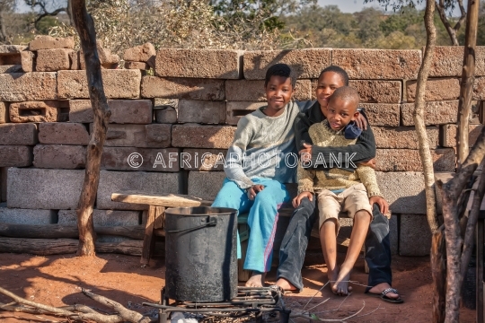 African family summer kitchen