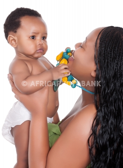 African woman and baby