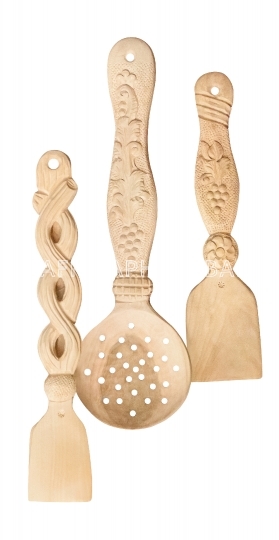 kitchen traditional wooden utensils